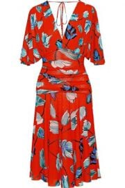 Ruched floral-print gauze dress at The Outnet